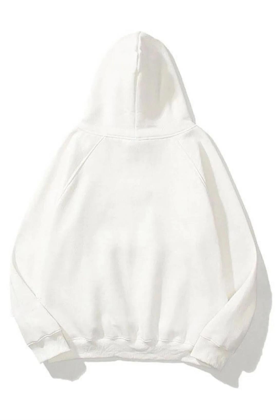 Trendiz Unisex 303 Essentials v2 Sweatshirt Hoodie Beyaz