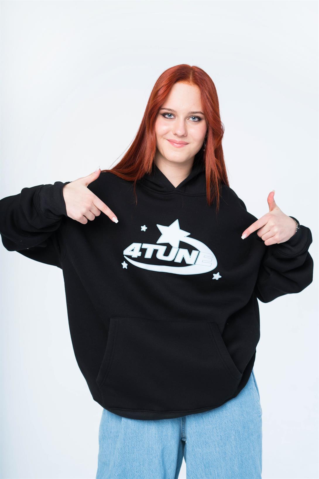 Trendiz Unisex 4Tune Sweatshirt Hoodie Siyah