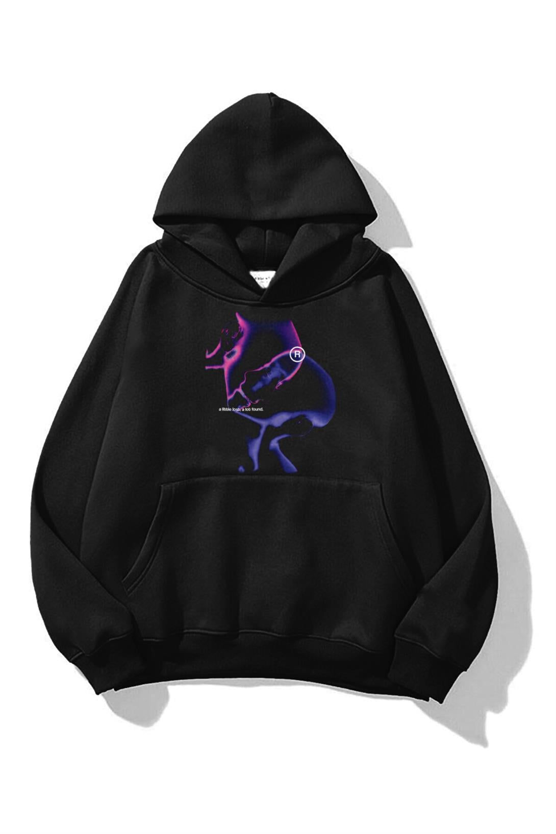 Trendiz Unisex a Little Lost Sweatshirt Hoodie Siyah