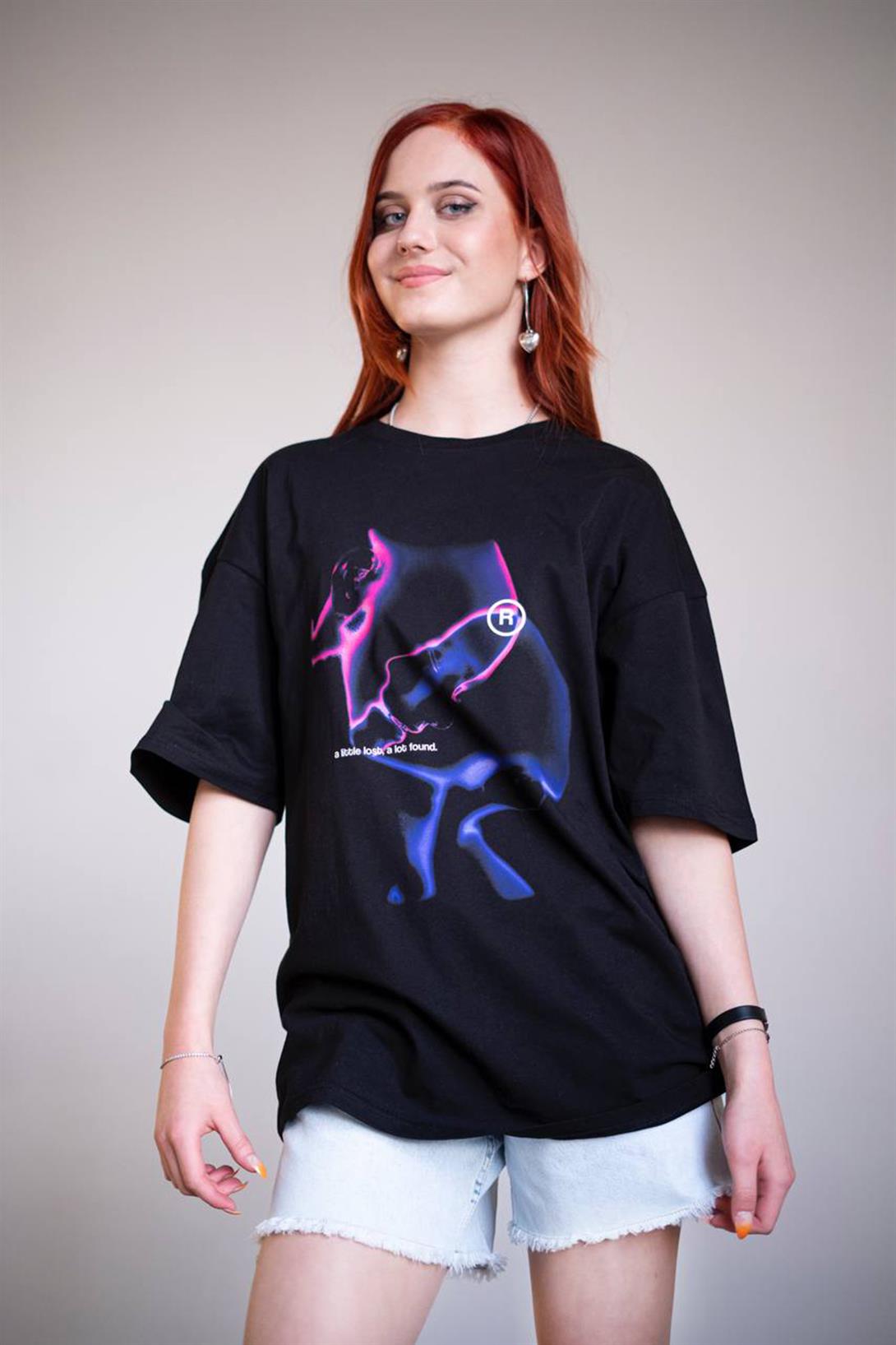 Trendiz Unisex a Little Lost Tshirt Siyah