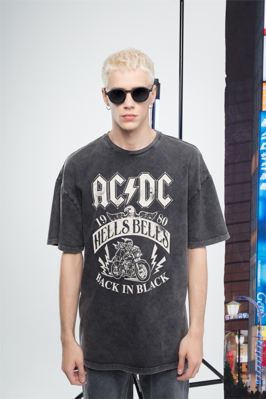 Trendiz Erkek Ac/Dc Tshirt Antrasit