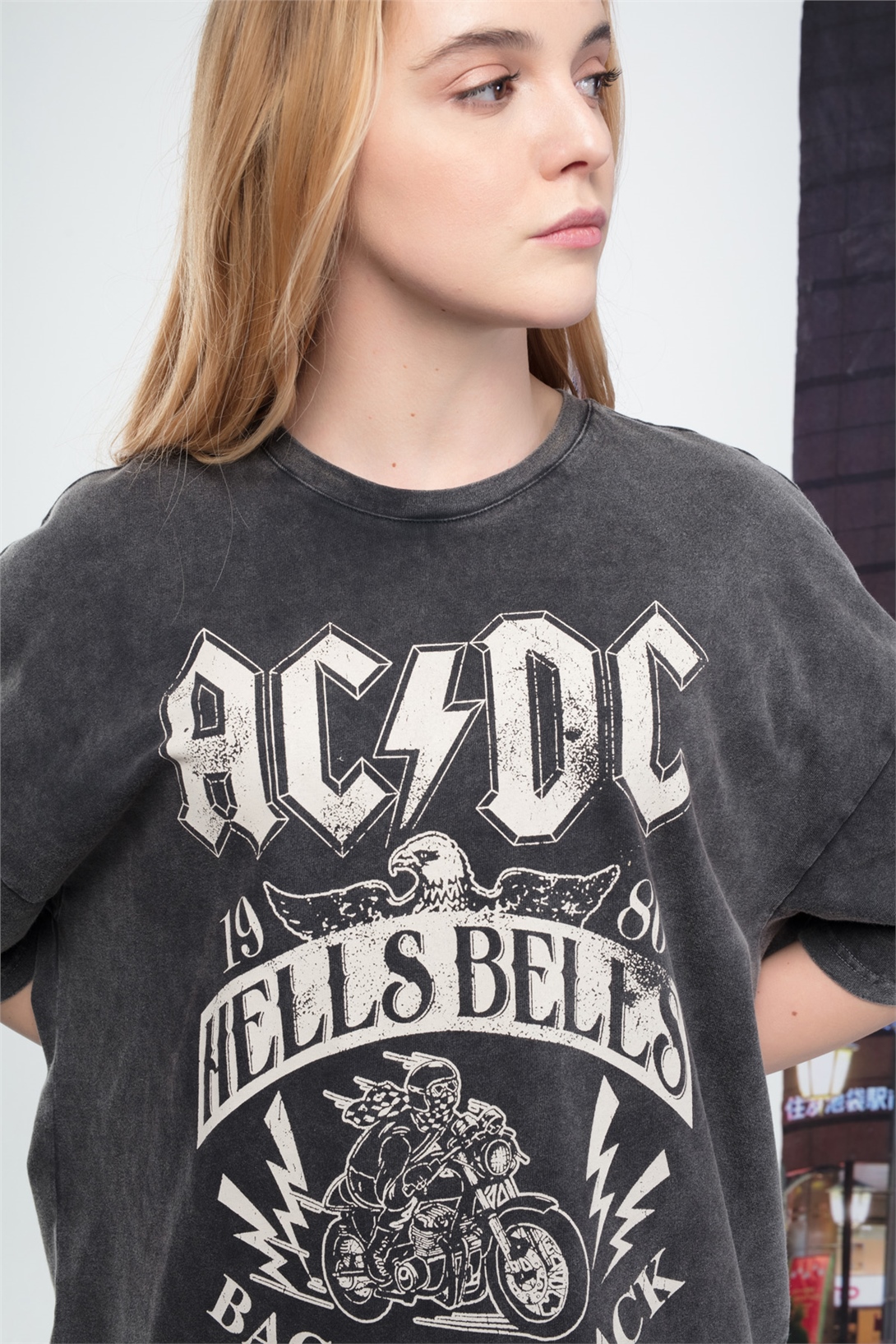 Trendiz Kadın Ac/Dc Tshirt Antrasit