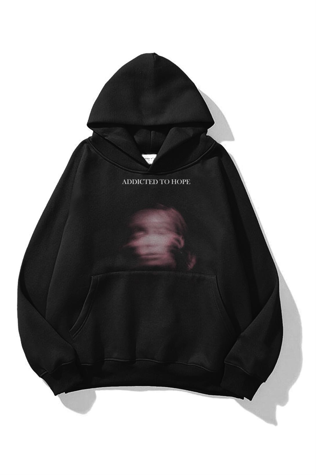 Trendiz Unisex Addicted to Hope Sweatshirt Hoodie Siyah
