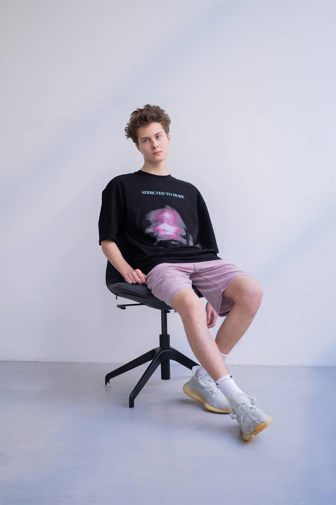 Trendiz Unisex Addicted to Hope Tshirt Siyah