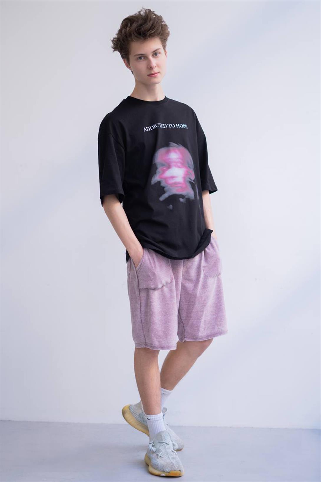 Trendiz Unisex Addicted to Hope Tshirt Siyah