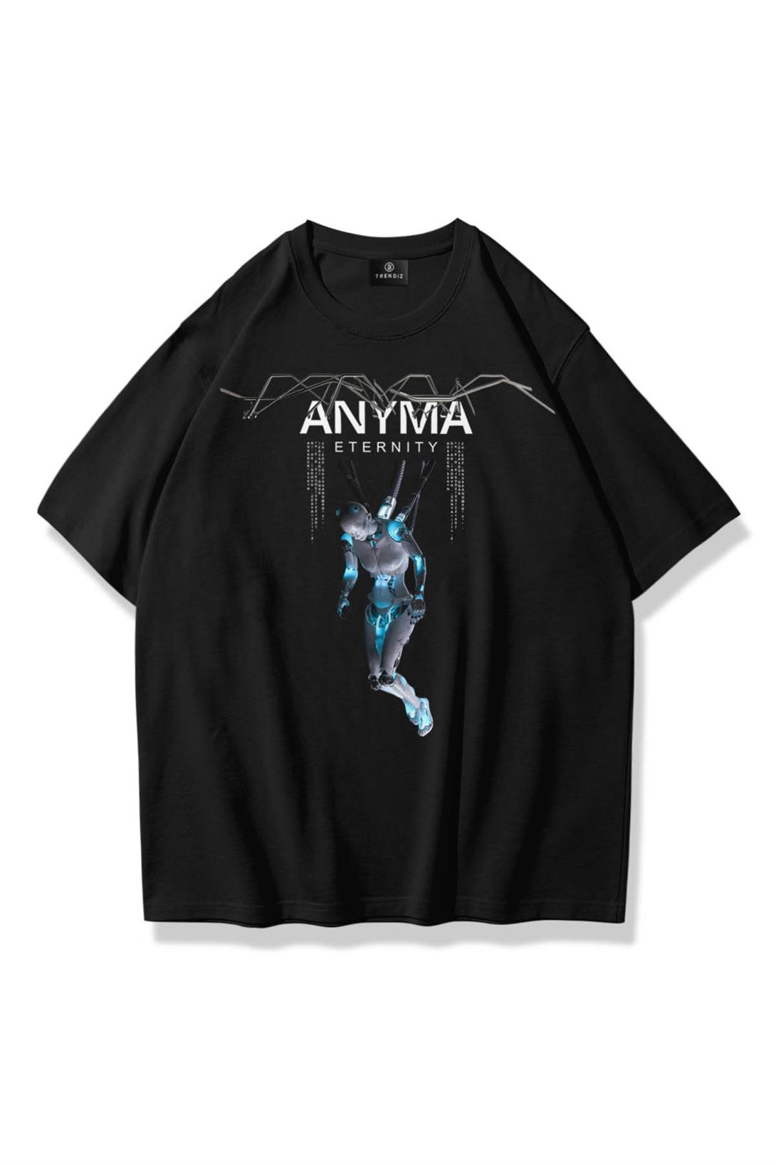 Trendiz Unisex Anyma Tshirt Siyah