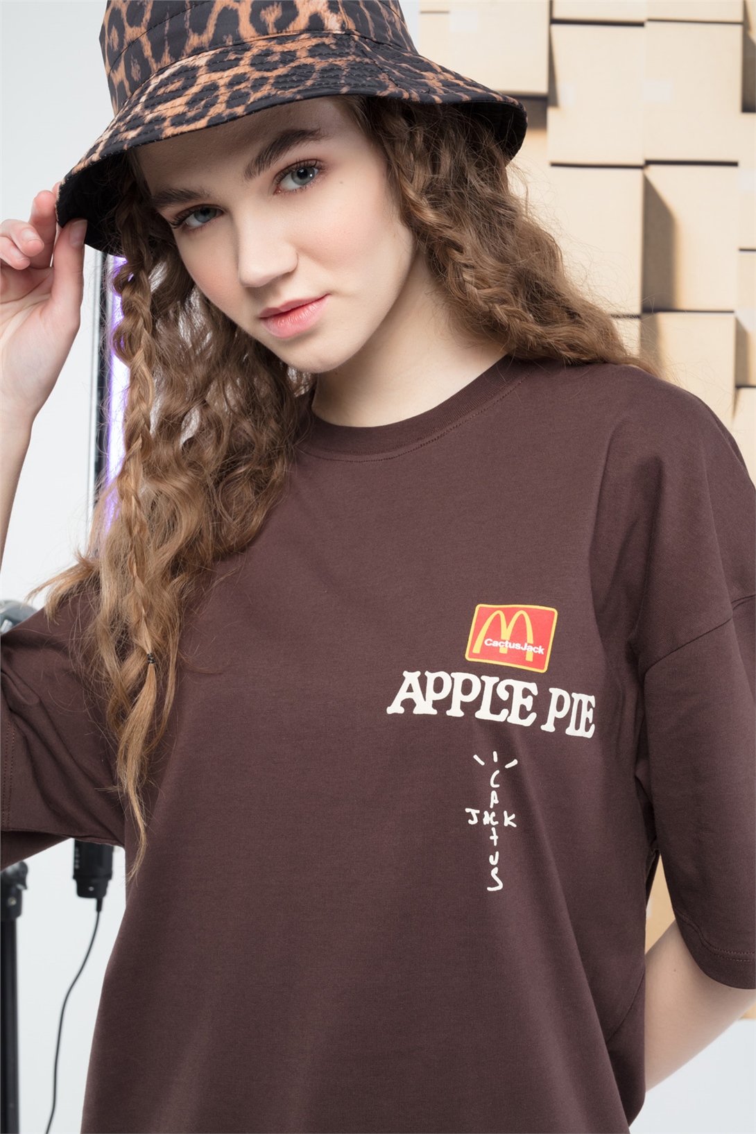 Trendiz Kadın Applepie Cactusjack Tshirt Kahverengi