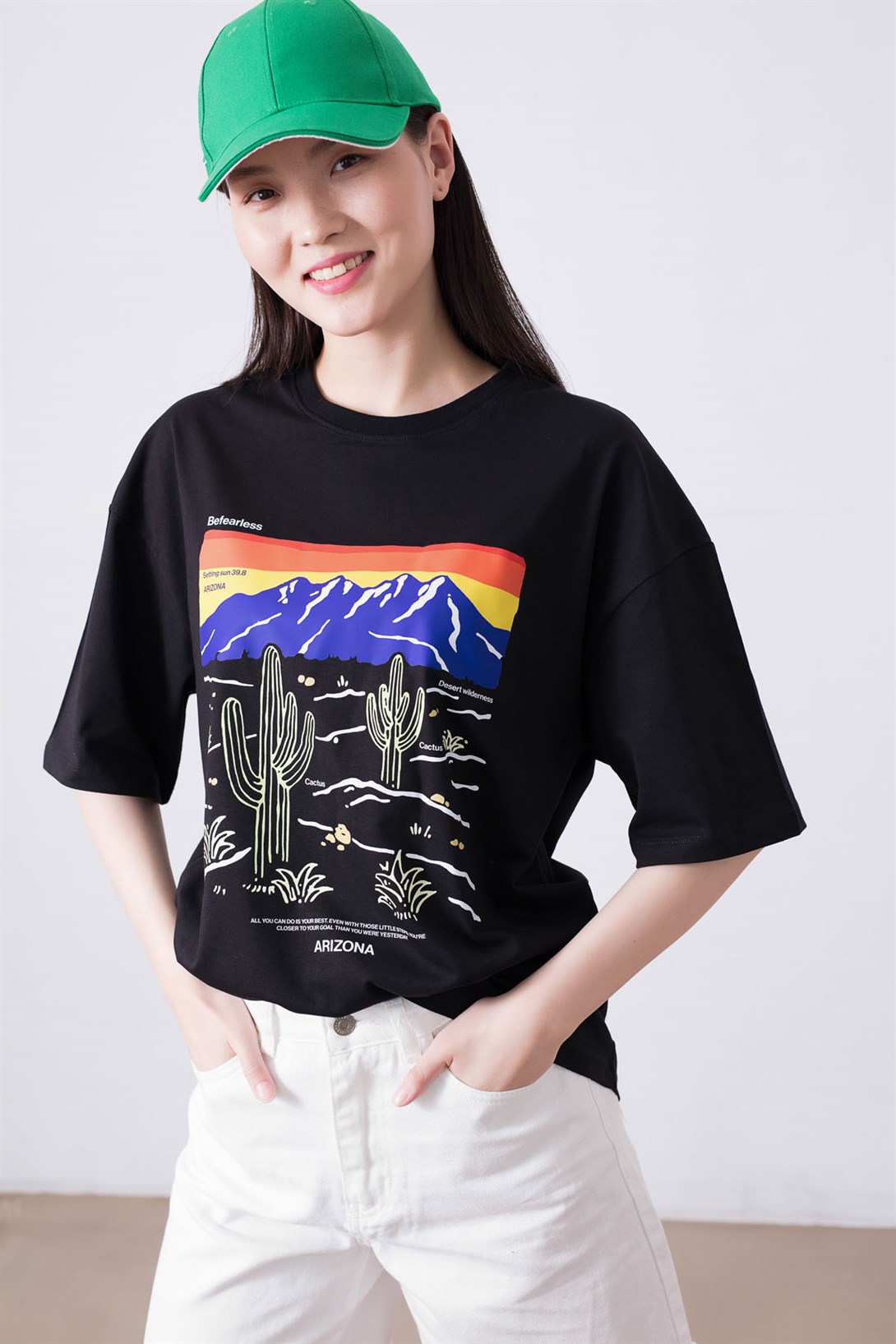 Trendiz Unisex Arizona Befearless Siyah Tshirt