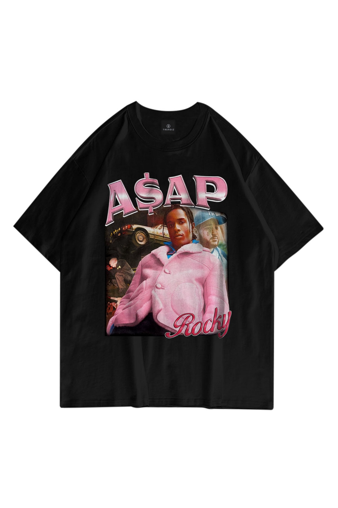 Trendiz Unisex Asap Rocky Siyah Tshirt