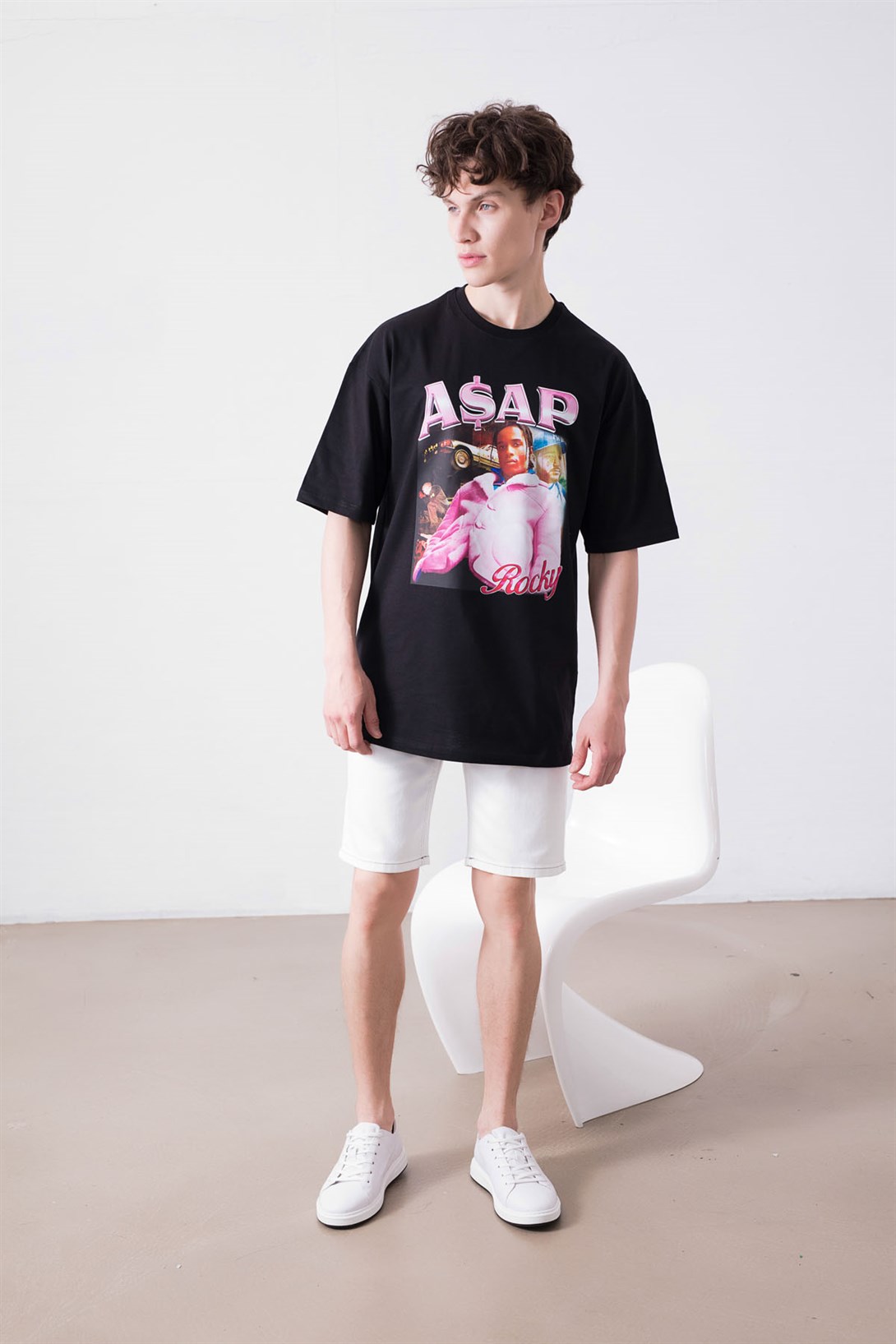 Trendiz Unisex Asap Rocky Siyah Tshirt