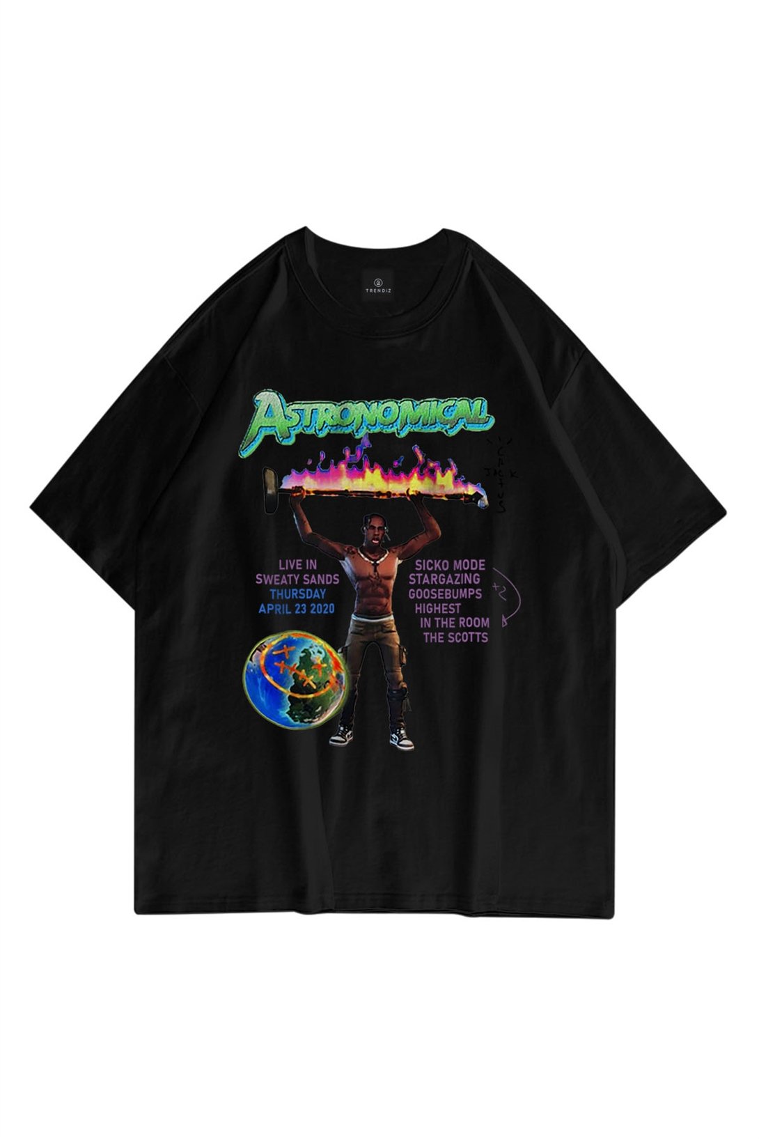 Trendiz Unisex Astronomical 2020 Siyah Tshirt