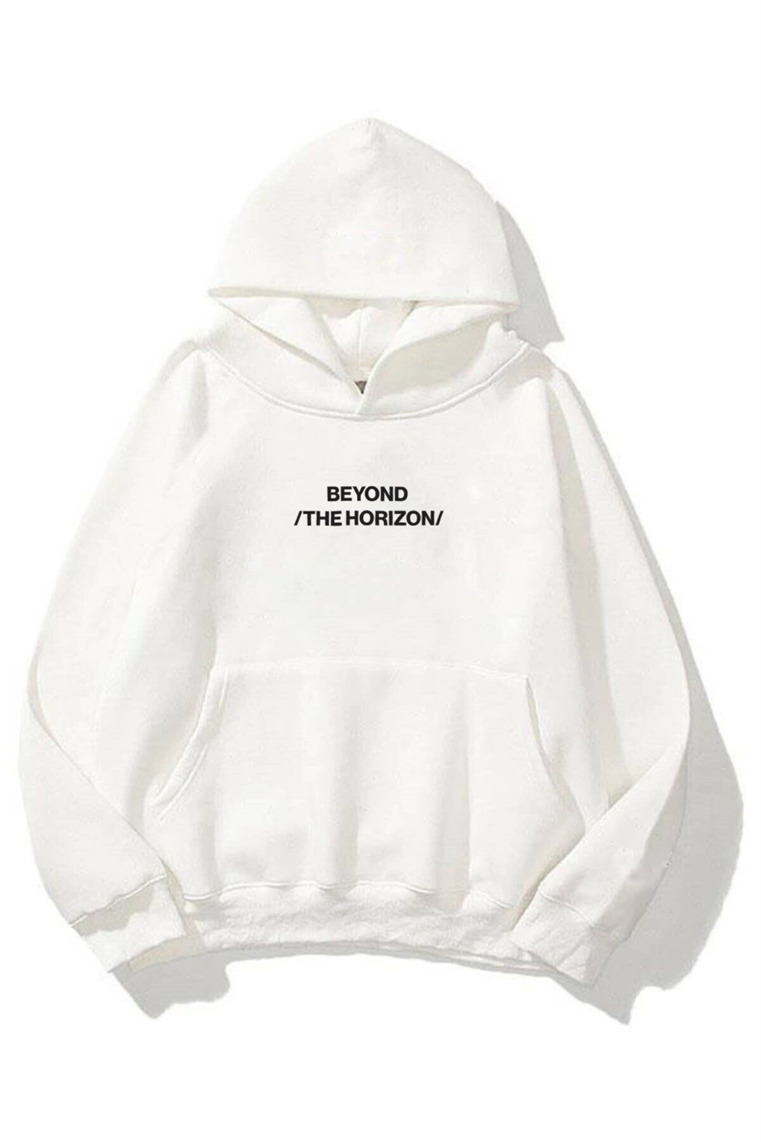 Trendiz Unisex Beyond the Horizon Sweatshirt Hoodie Beyaz