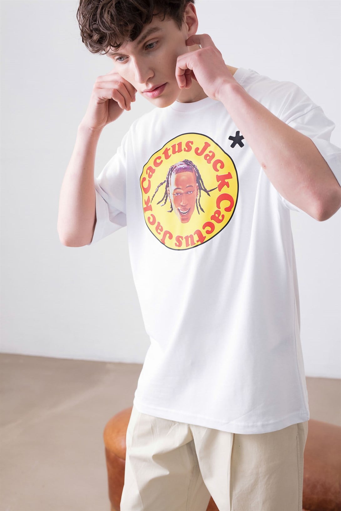 Trendiz Unisex Breakfast Cactus Jack Beyaz  Tshirt