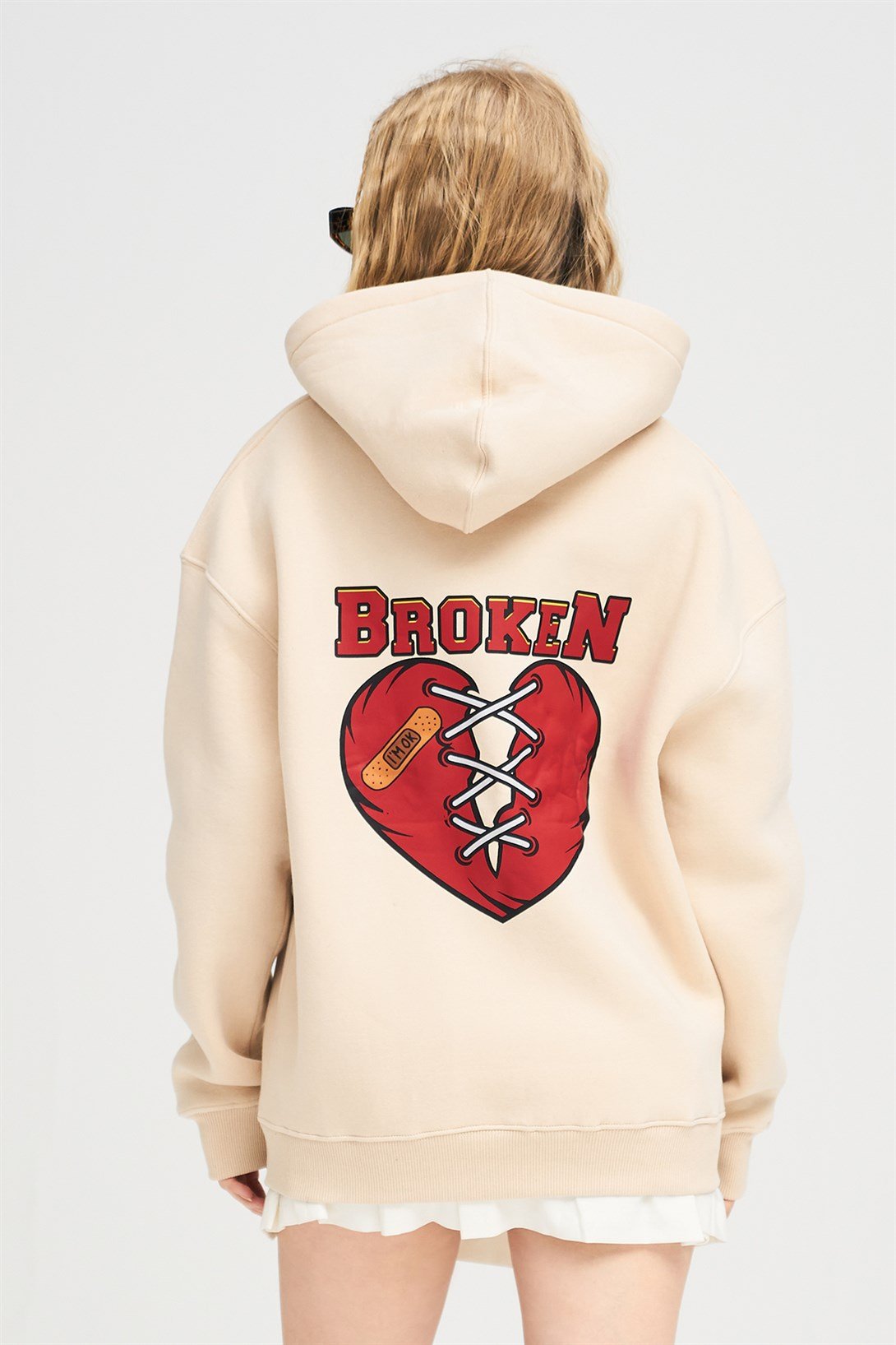 Trendiz Unisex Broken Sweatshirt Hoodie Taş