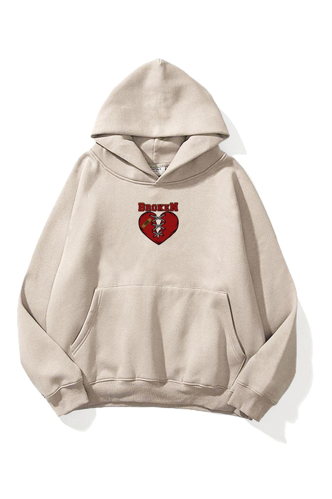 Trendiz Unisex Broken Sweatshirt Hoodie Taş