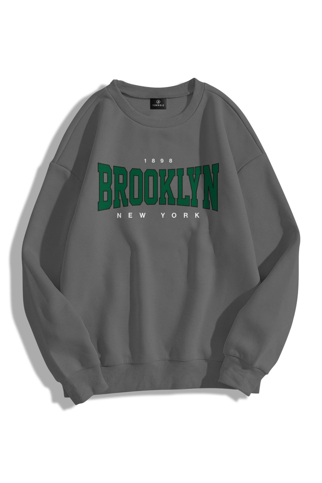 Trendiz Unisex Brooklyn Bisiklet Yaka Sweatshirt Hoodie