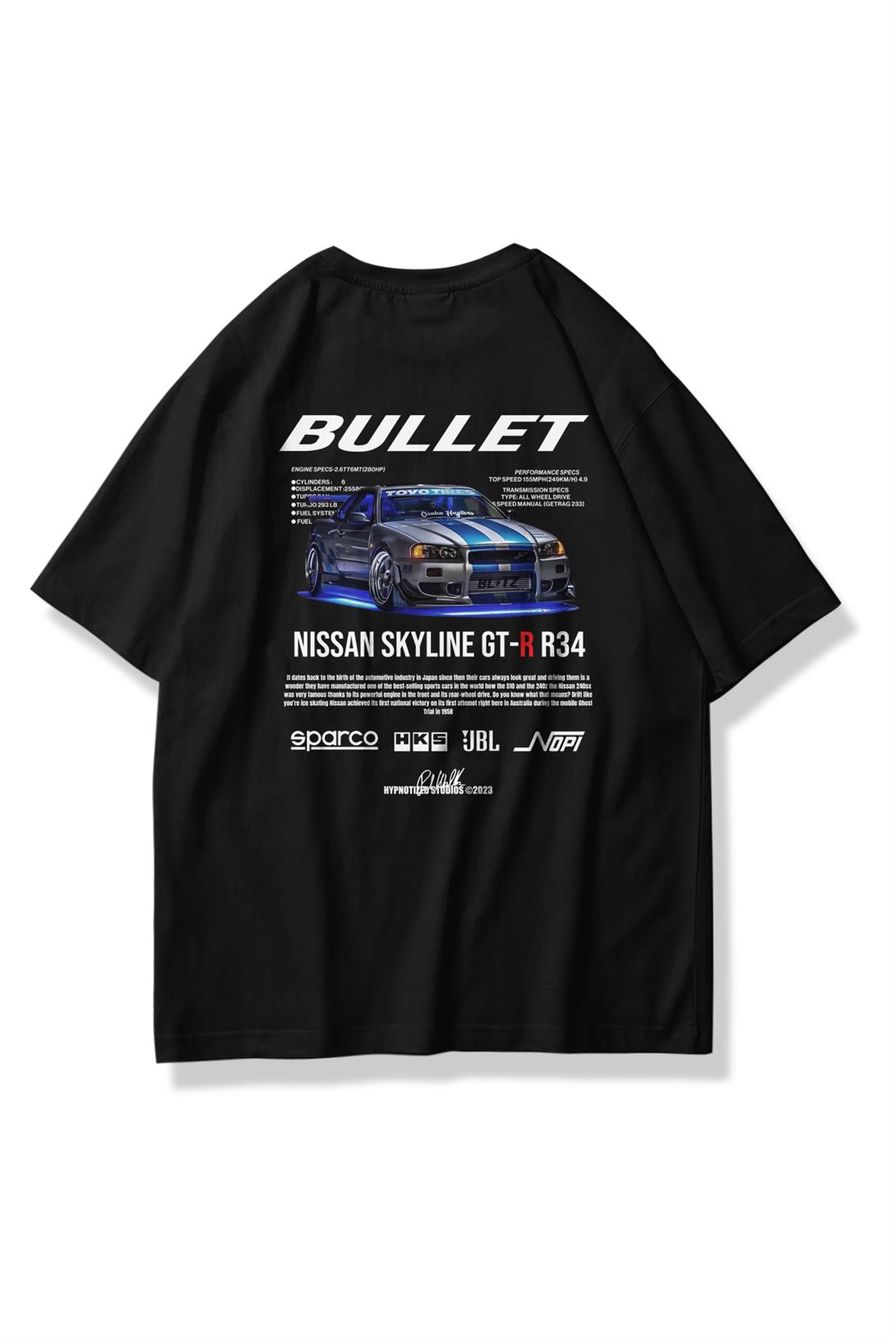 Trendiz Unisex Bullet Fast And Furious Tshirt Siyah
