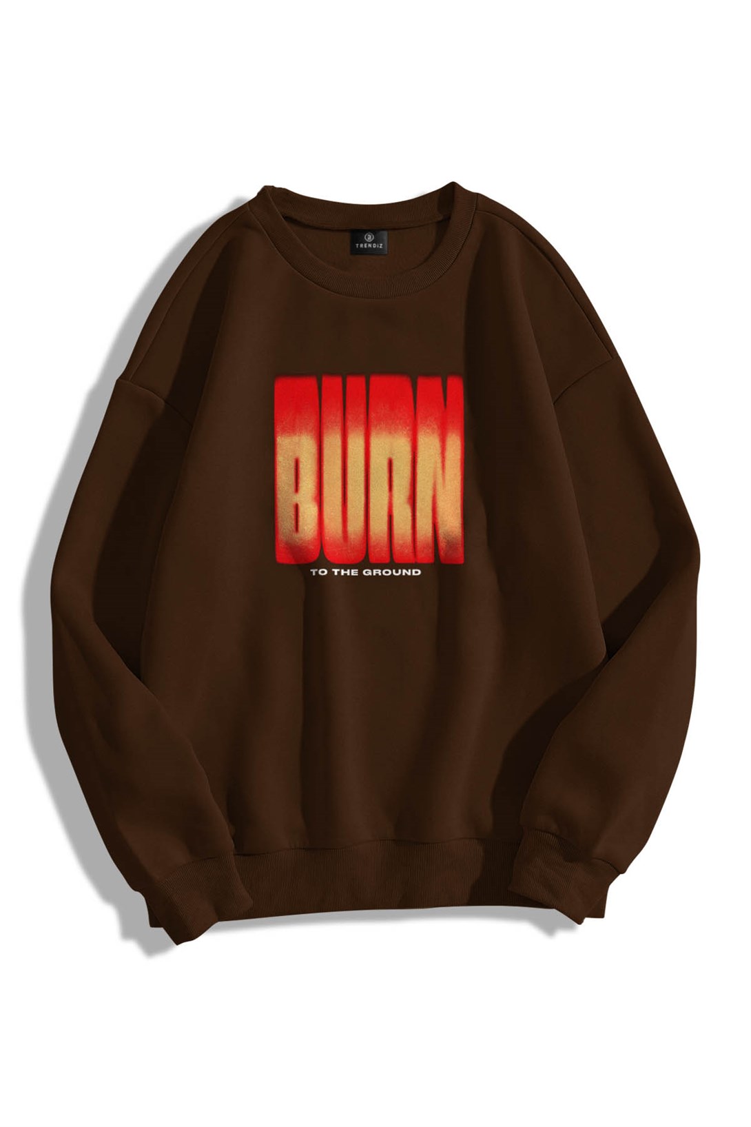 Trendiz Unisex Burn Bisiklet Yaka Sweatshirt Hoodie