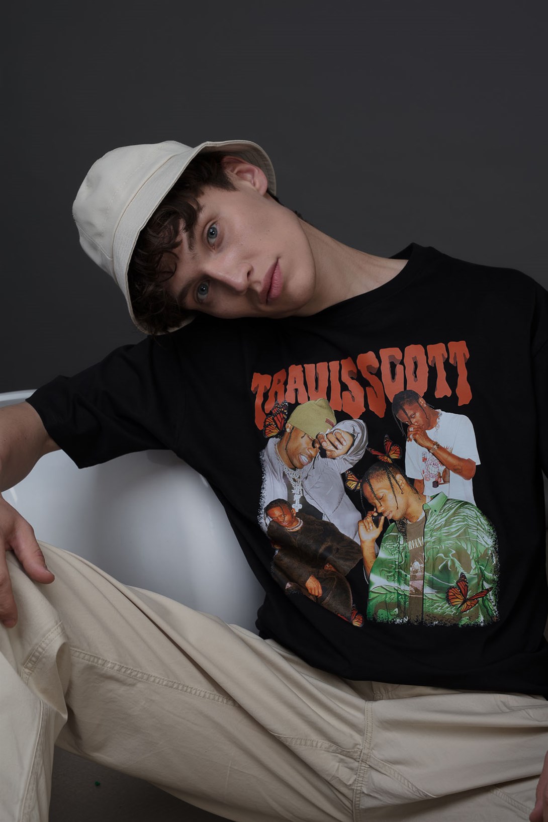 Trendiz Unisex Butterfly Travis Scott Siyah Tshirt