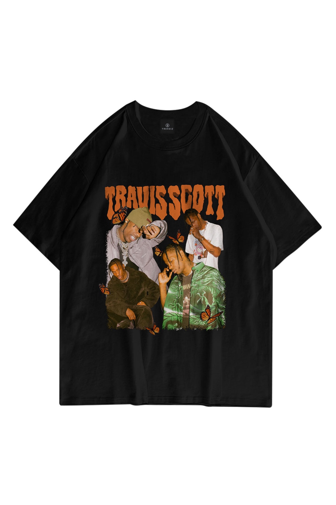 Trendiz Unisex Butterfly Travis Scott Siyah Tshirt