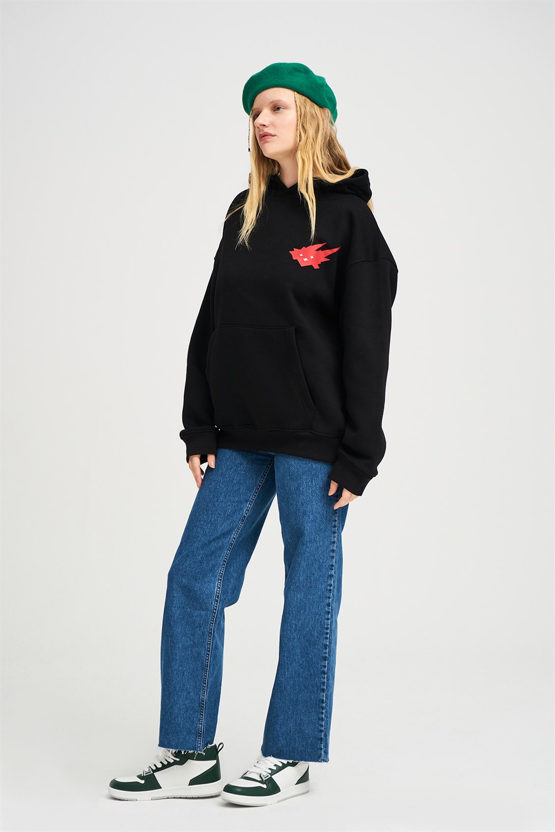 Trendiz Unisex Cacti Sweatshirt Hoodie Siyah