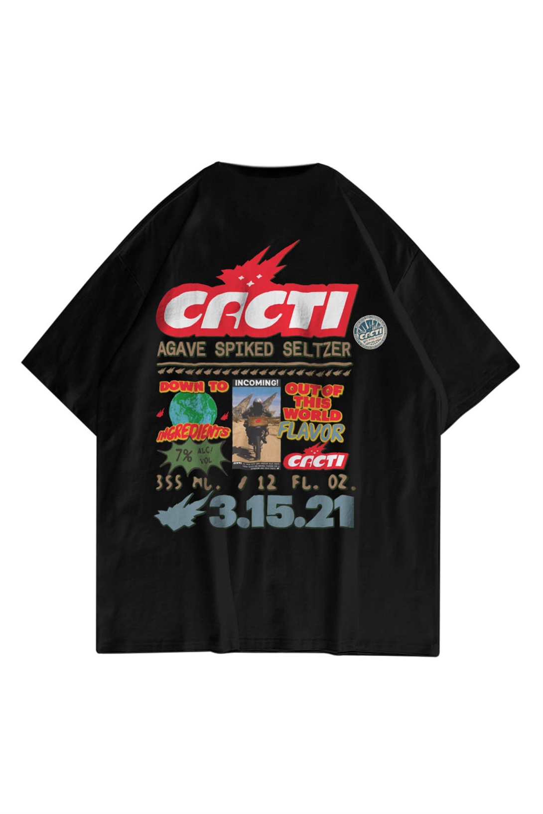 Trendiz Unisex Cacti Travis Scott Siyah Tshirt