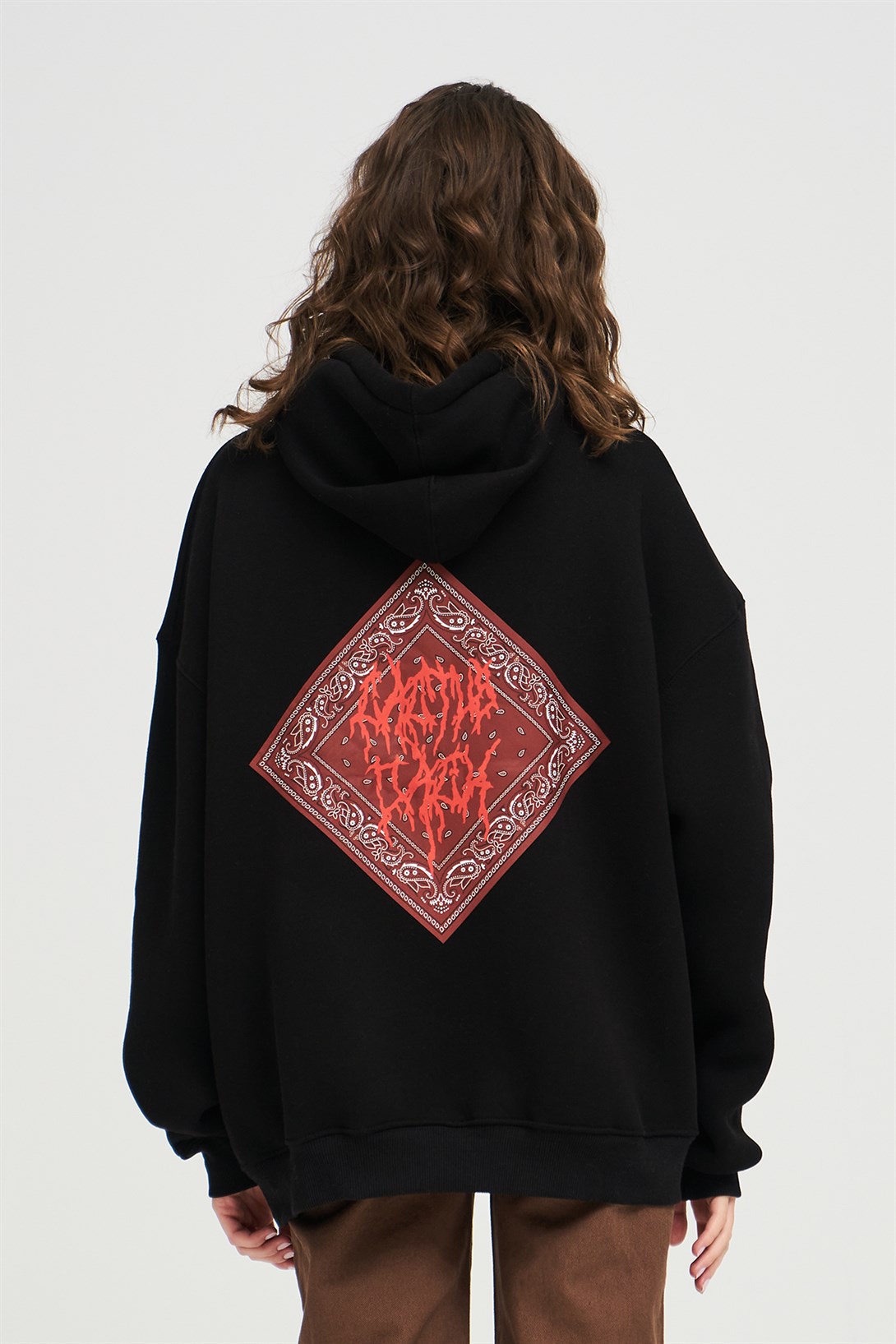 Trendiz Unisex Cactus Jack Bandana Siyah Sweatshirt Hoodie