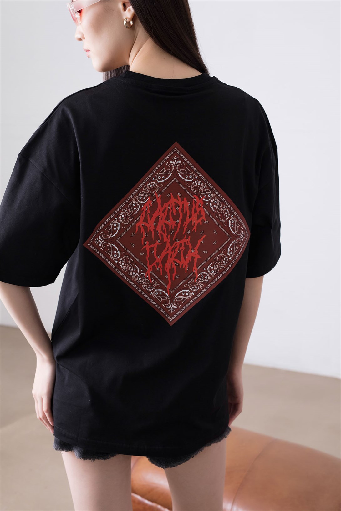 Trendiz Unisex Cactus Jack Bandana Siyah Tshirt