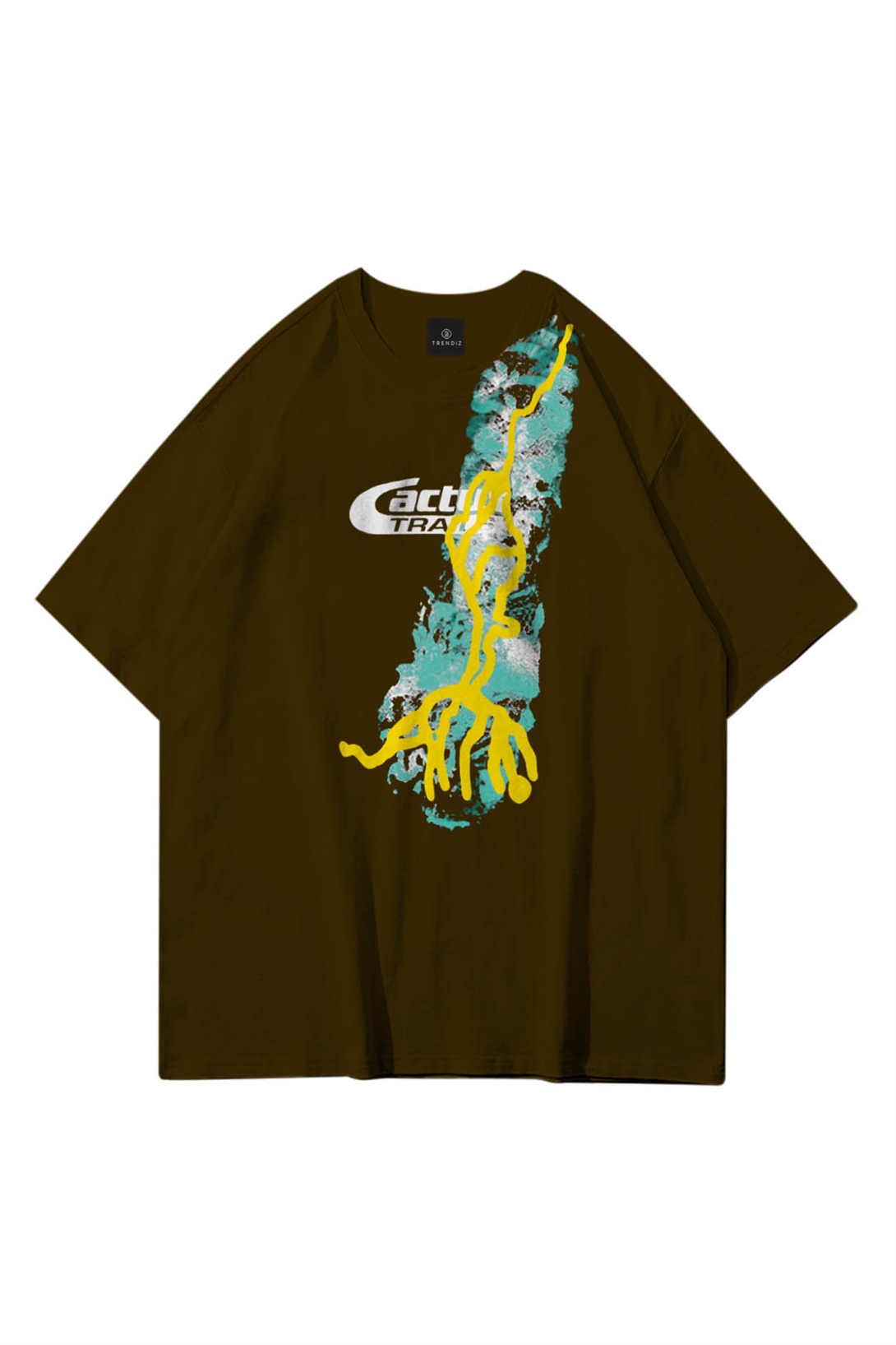 Trendiz Unisex Cactus Trails Kahverengi Tshirt