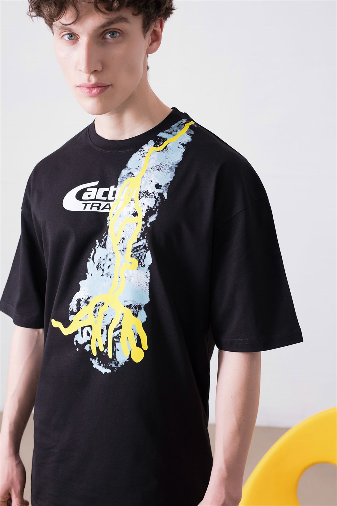 Trendiz Unisex Cactus Trails Siyah Tshirt