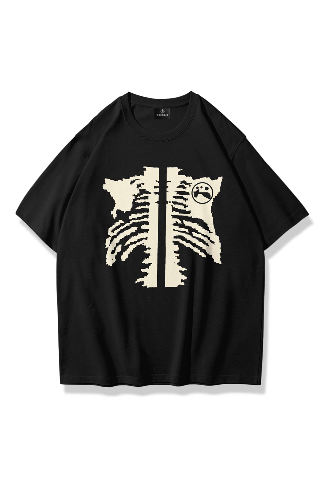 Trendiz Unisex Cage Y2K Tshirt Siyah