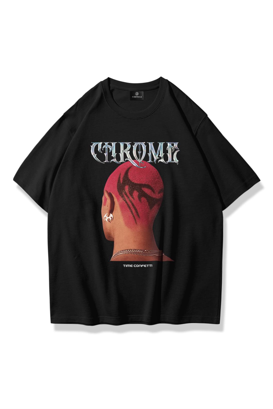 Trendiz Unisex Chrome Tshirt Siyah