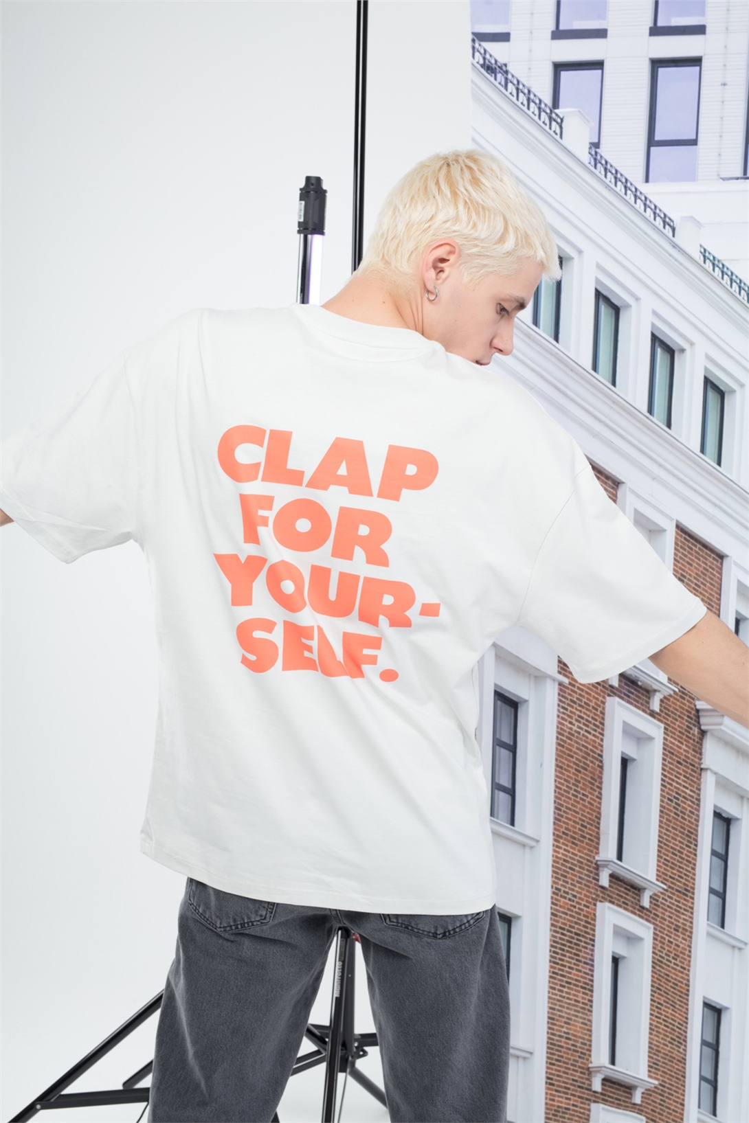 Trendiz Erkek Clap Tshirt Taş Rengi