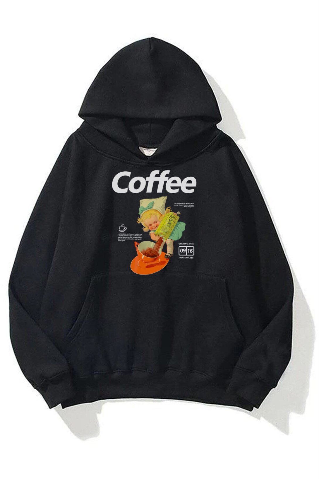 Trendiz Unisex Coffee Siyah Sweatshirt Hoodie