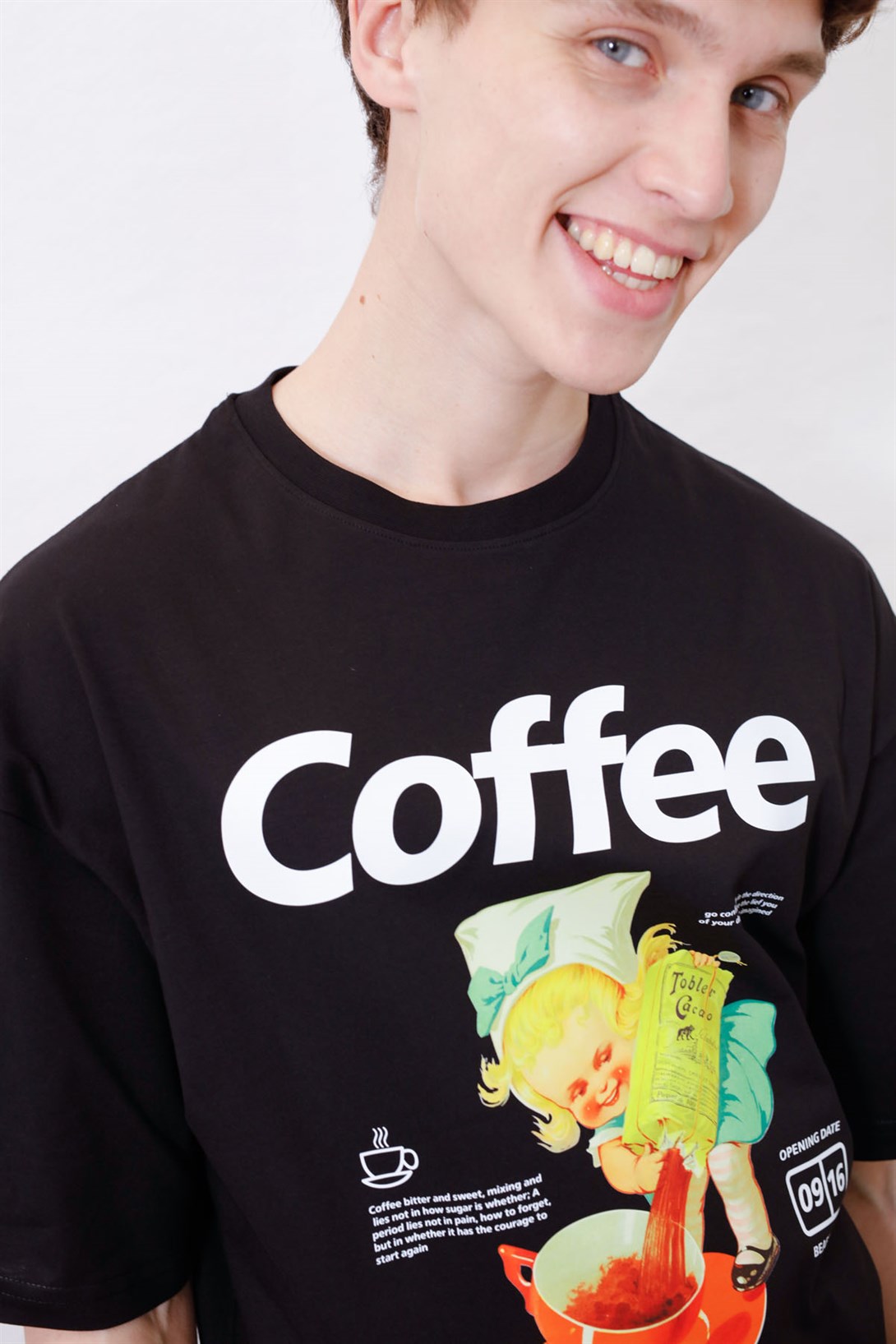 Trendiz Unisex Coffee Siyah Tshirt