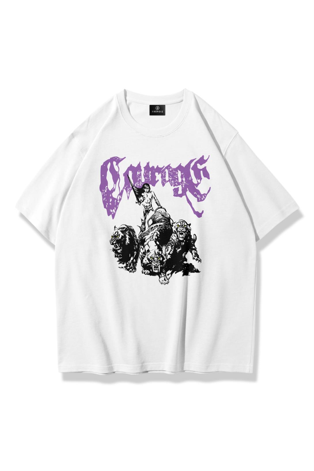 Trendiz Unisex Courage Tshirt Beyaz