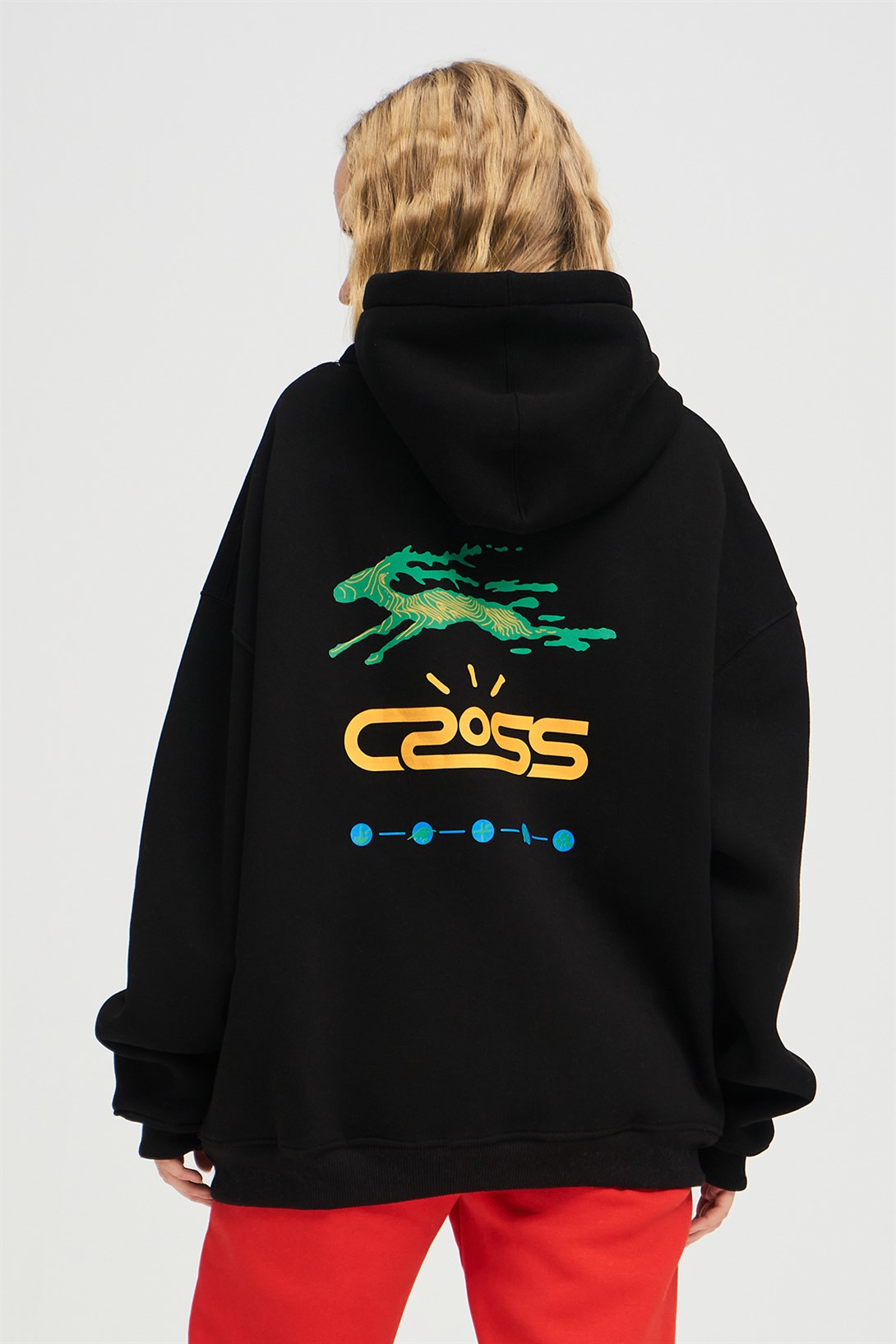 Trendiz Unisex Cross Sweatshirt Hoodie Siyah