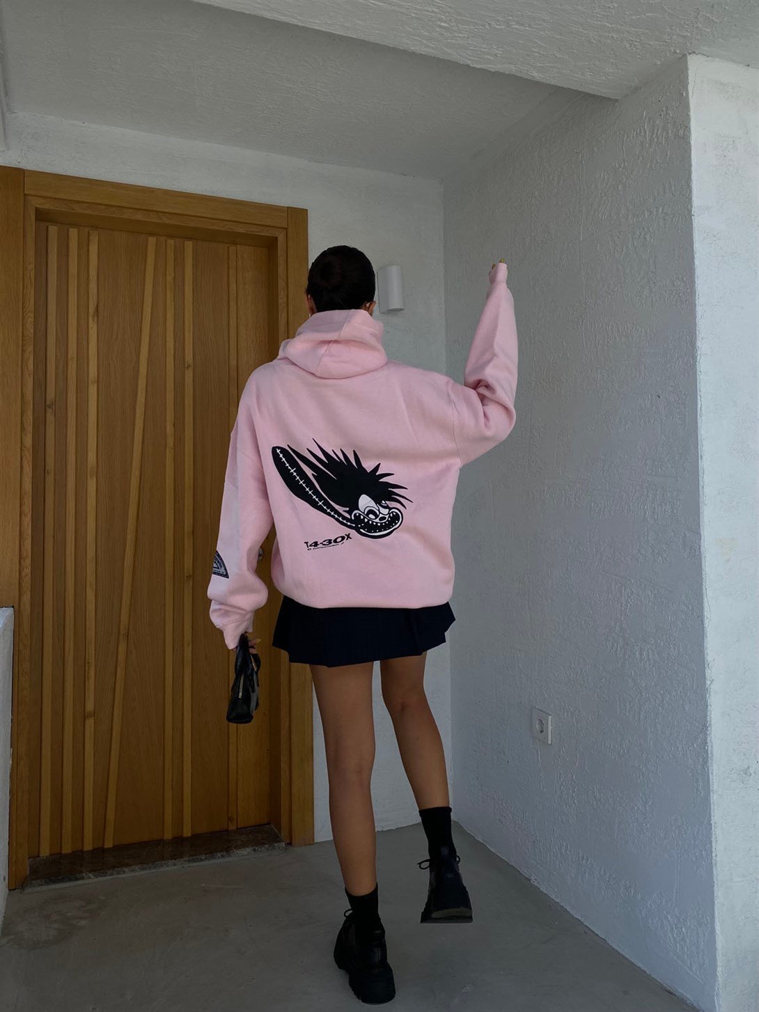 Trendiz Unisex Cross System Sweatshirt Hoodie Pembe