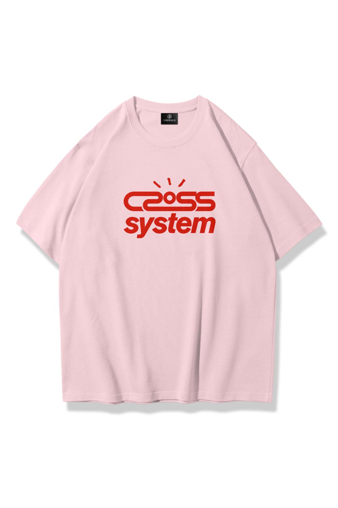 Trendiz Unisex Cross System Tshirt Pembe