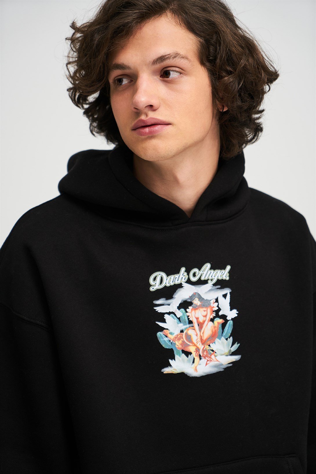 Trendiz Unisex Dark Angel Sweatshirt Hoodie Siyah