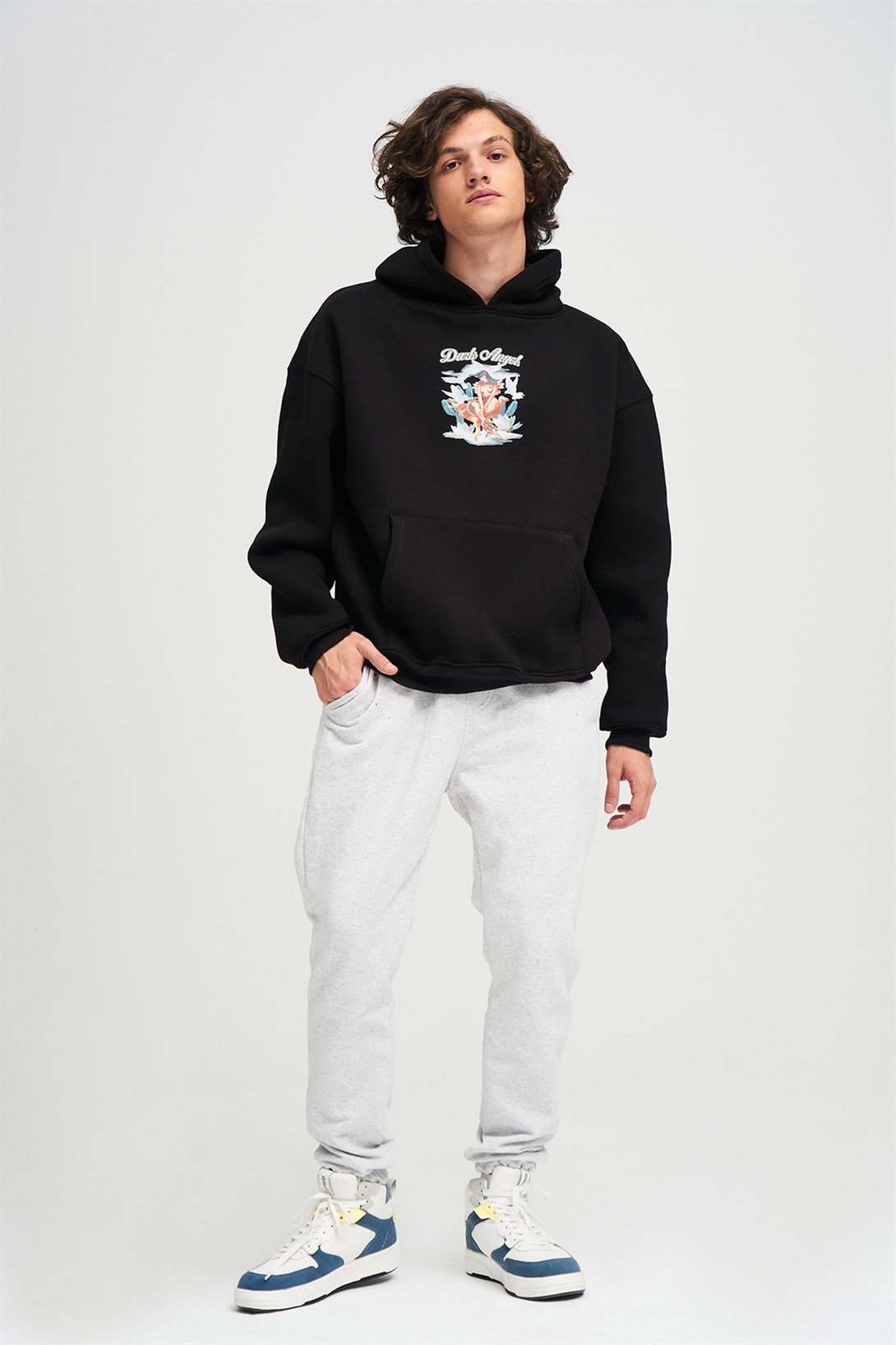 Trendiz Unisex Dark Angel Sweatshirt Hoodie Siyah