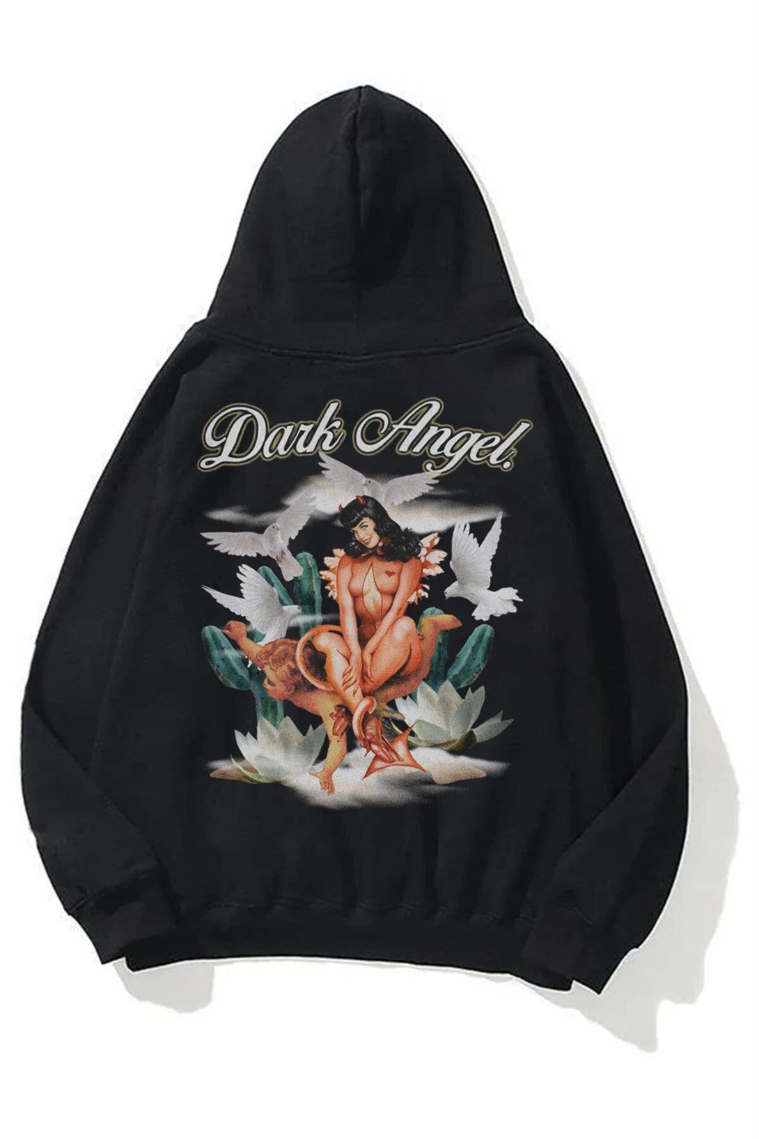 Trendiz Unisex Dark Angel Sweatshirt Hoodie Siyah
