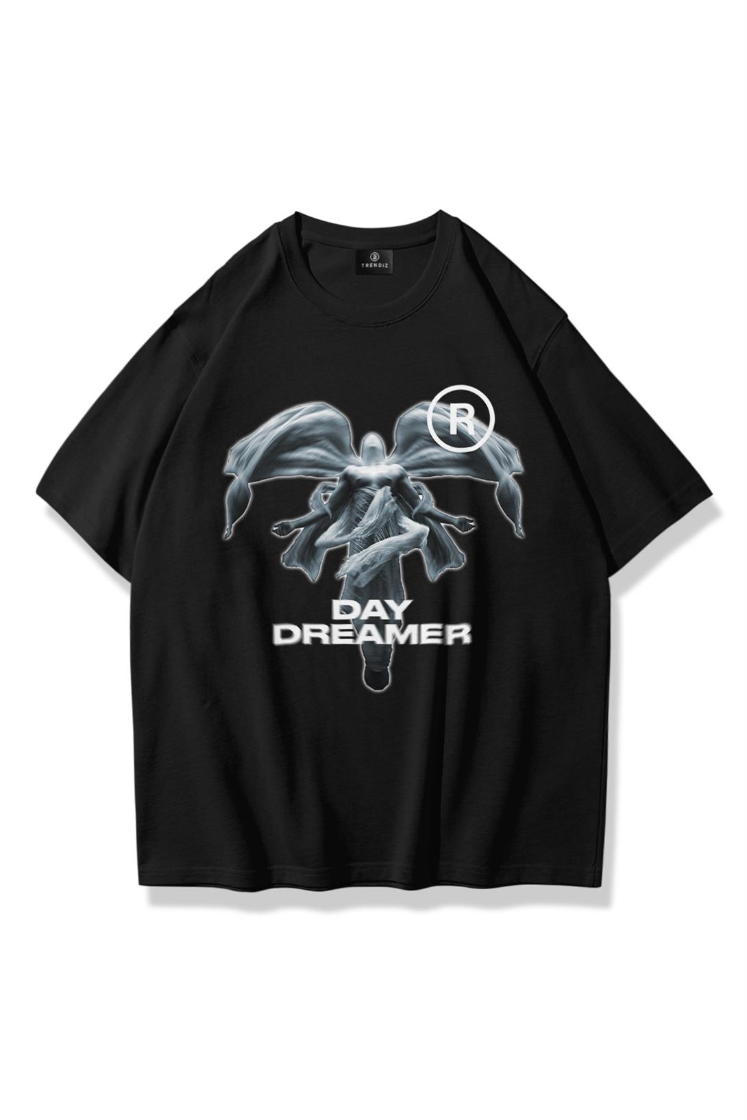Trendiz Unisex Day Dreamer Tshirt Siyah