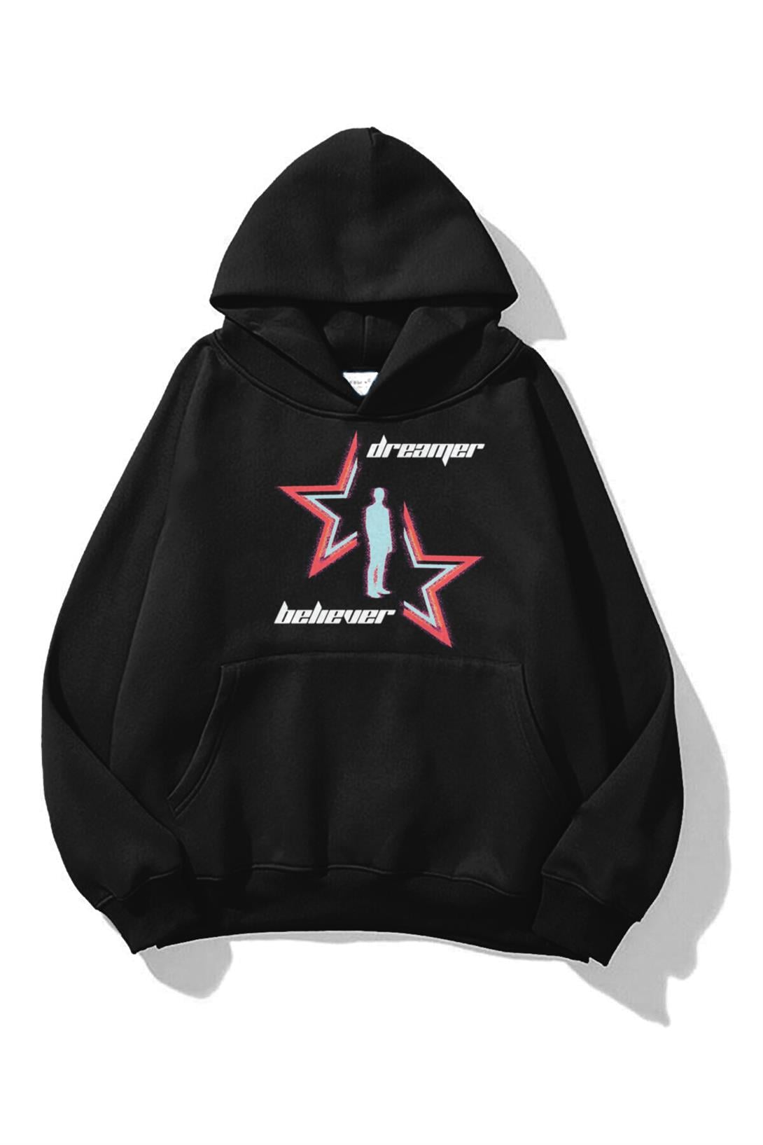 Trendiz Unisex Dreamer Believer Sweatshirt Siyah