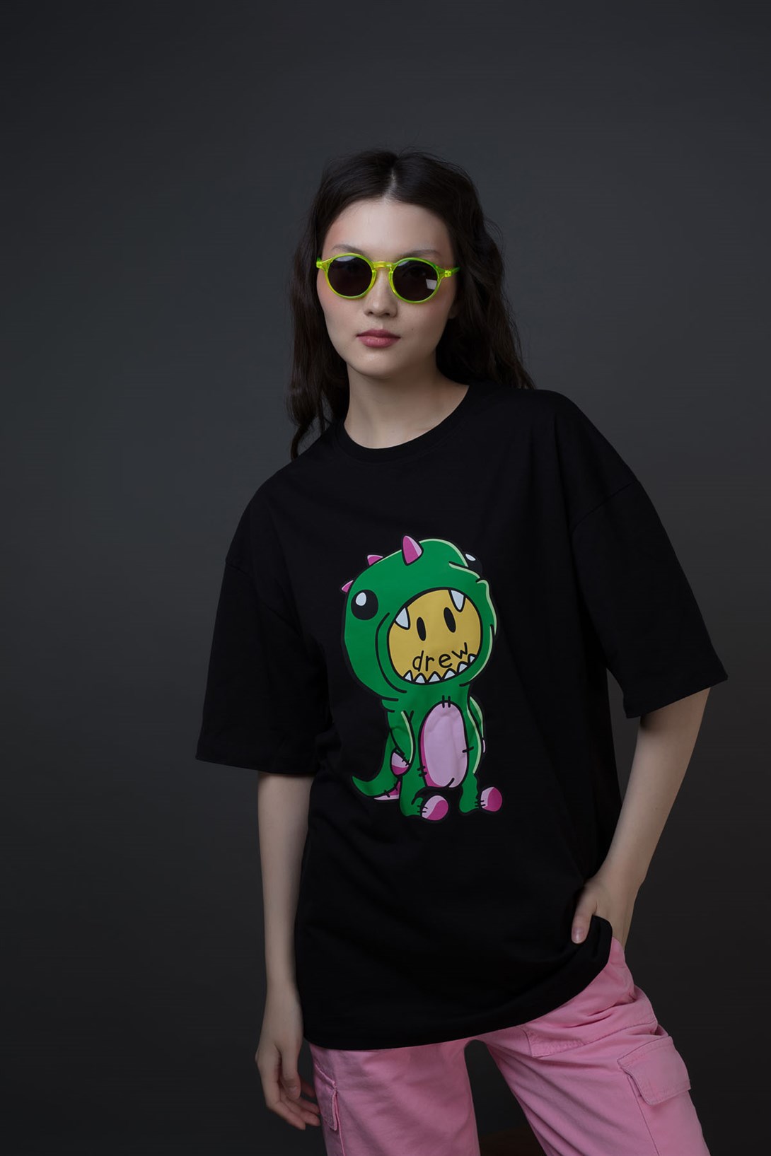 Trendiz Unisex Drew Canavar Siyah  Tshirt