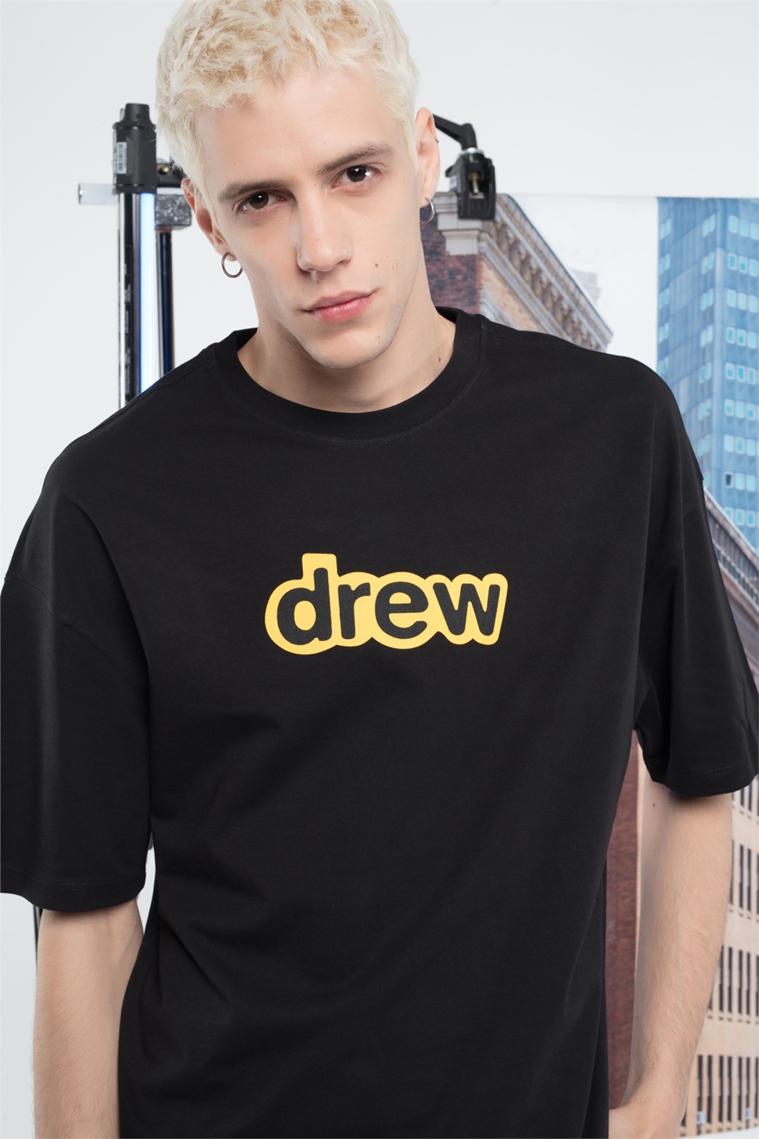 Trendiz Erkek Drew Yazı Tshirt Siyah