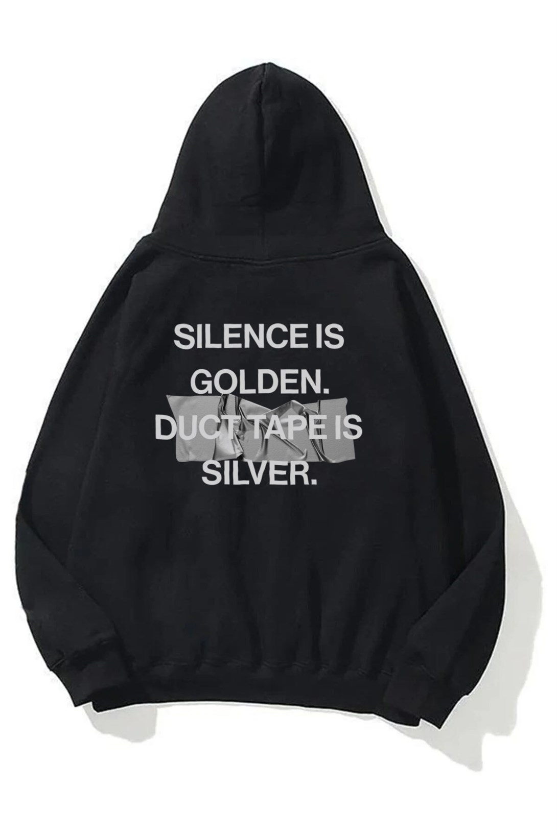 Trendiz Unisex Duct Tape Sweatshirt Hoodie Siyah