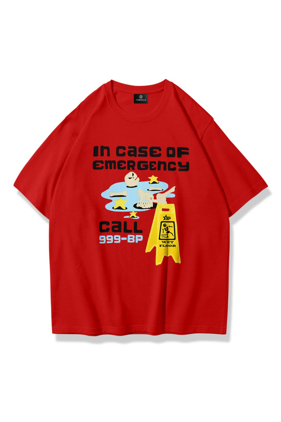 Trendiz Unisex Emergency Tshirt Kırmızı