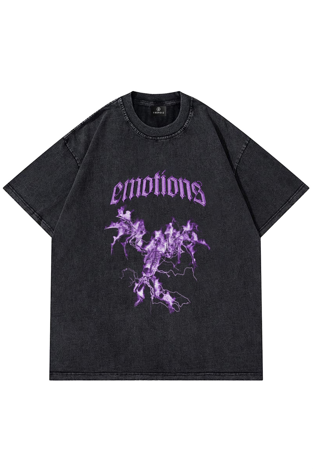 Trendiz Unisex Emotions Yıkamalı Antasit Tshirt