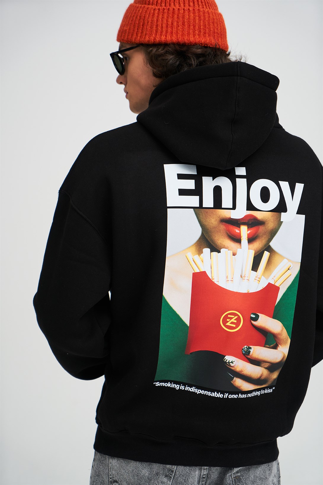 Trendiz Unisex Enjoy Sweatshirt Hoodie Siyah